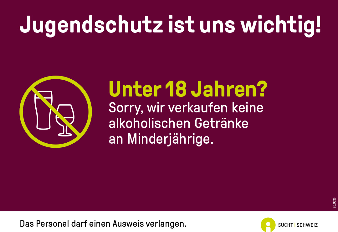 Für den Jugendschutz -18 (Alkohol)